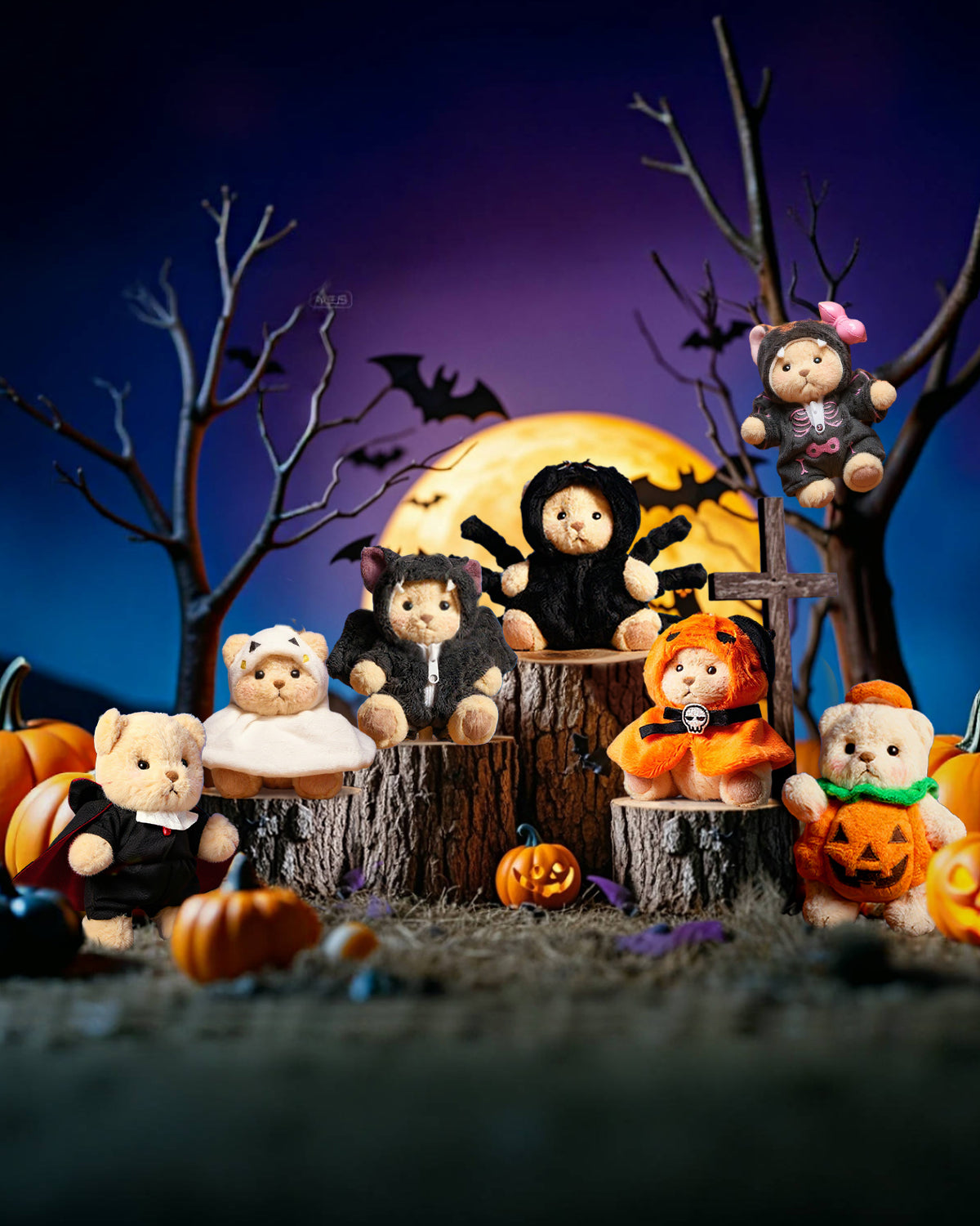 Hug-O’-Ween Mini Bear Blind Box - Halloween Plush Keychain & Bag Charm