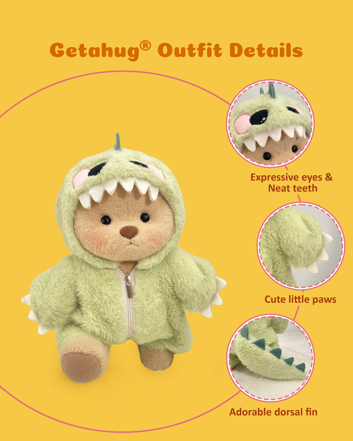 Green Fluffy Dino Bear Gift Set – The Perfect Cuddle Companion for All Ages!