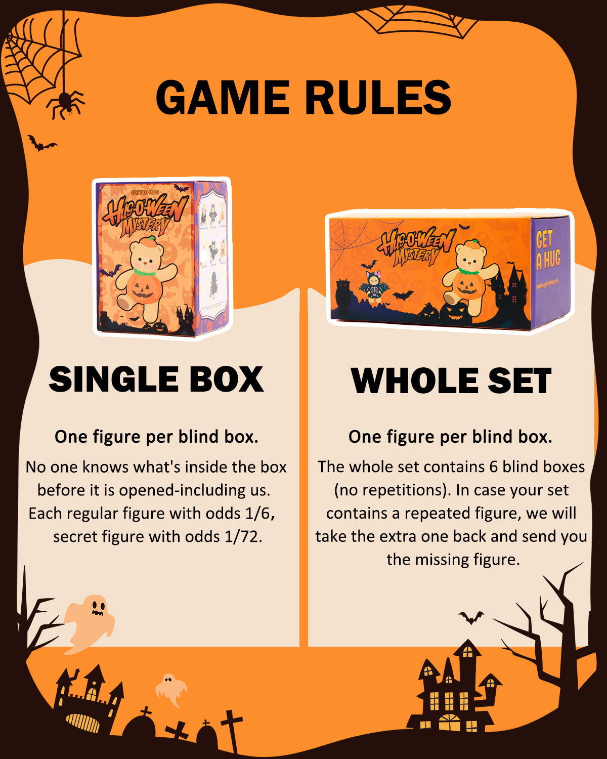 Hug-O’-Ween Mini Bear Blind Box - Halloween Plush Keychain & Bag Charm