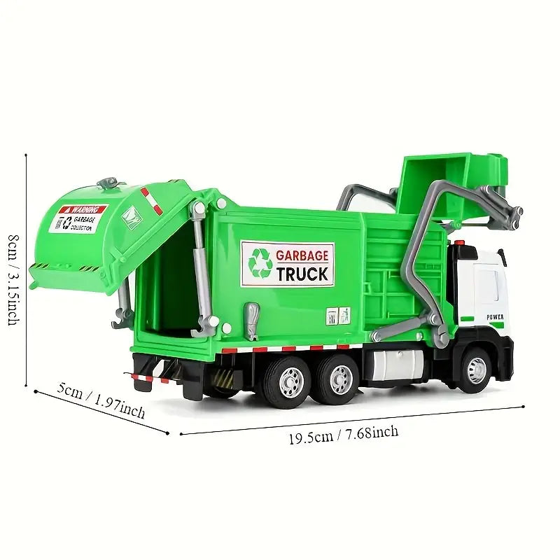 Garbage Truck Toy with Trash Can & Learning Cards
