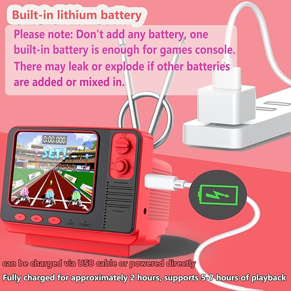 Retro Handheld Game Console – 308 Built-in Games, 3.0" Screen, USB Charging