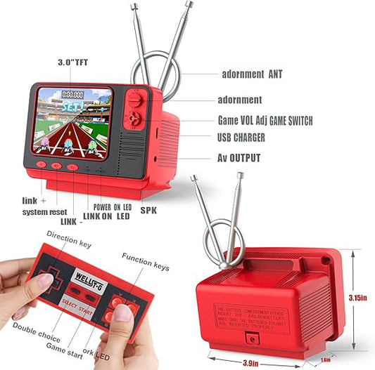 Retro Handheld Game Console – 308 Built-in Games, 3.0" Screen, USB Charging